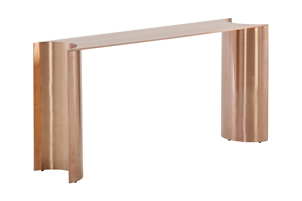 narrow stainless steel console table