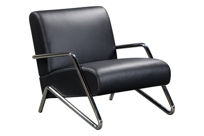 MILANO CHROME & LEATHER LOUNGE CHAIR