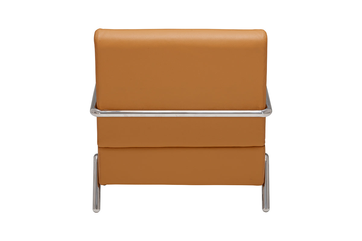 MILANO CHROME & LEATHER LOUNGE CHAIR