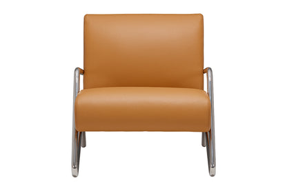 MILANO CHROME & LEATHER LOUNGE CHAIR