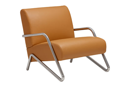 MILANO CHROME & LEATHER LOUNGE CHAIR